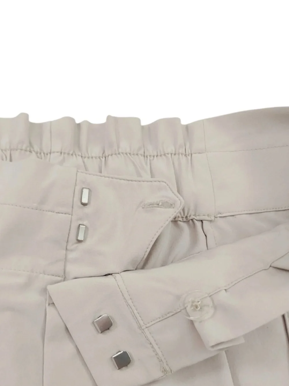Athleta Skyline Pant II Beige High-Rise Tapered Paperbag Waist Trouser Size 8